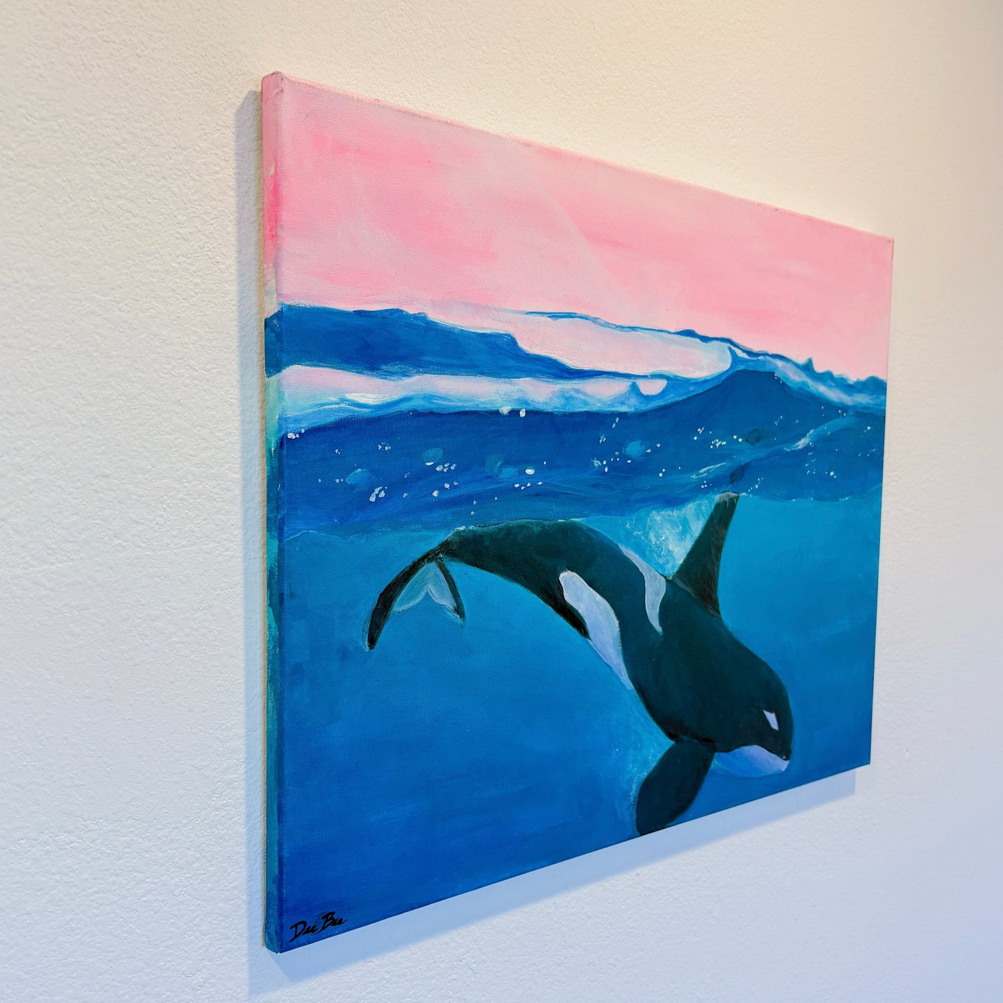 "Sunset Orca” 18in x 24in - Acrylic on Canvas