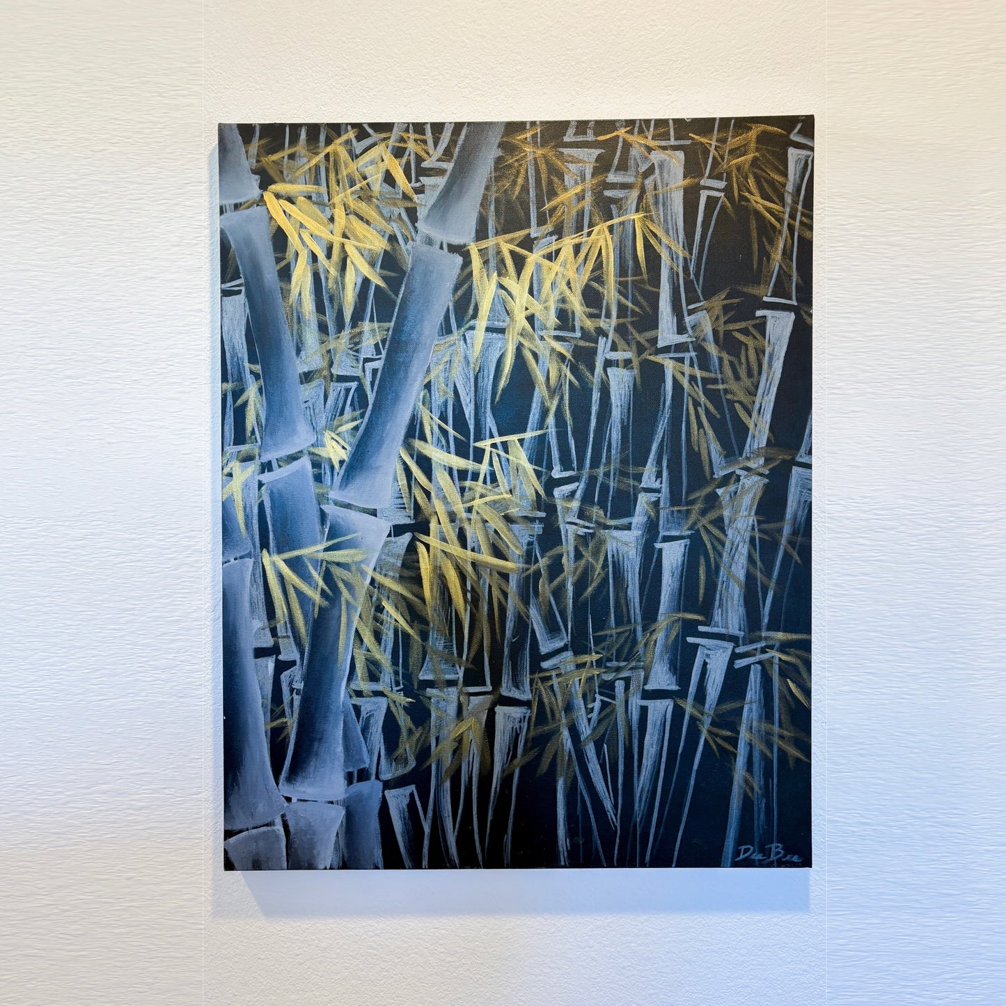 "Gray Bamboo Forest” 20 in x 28 in Acrylic on Canvas