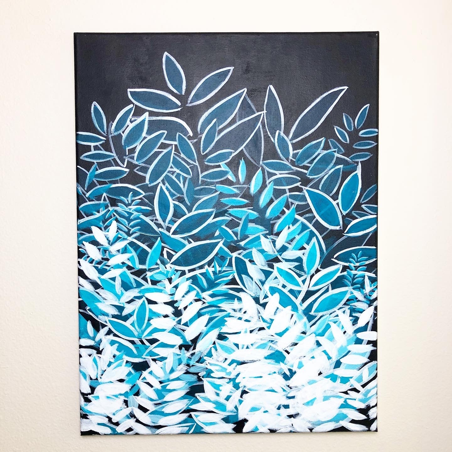 “Aqua Jungle” 18in x 24in - Acrylic on Canvas