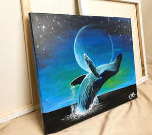 “Lunar Humpback” 16in x 20in - Acrylic on Canvas