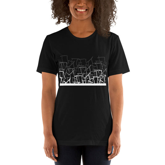 Pi Graffiti Black & White Gradient Graphic Short-Sleeve Unisex T-Shirt